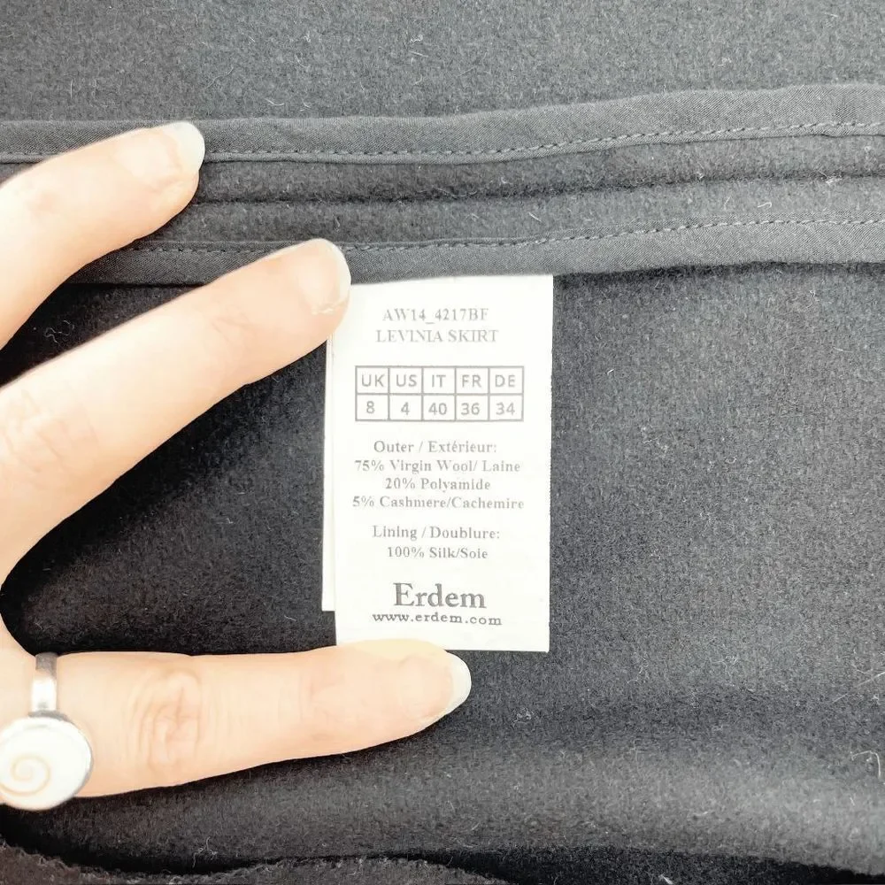 Erdem‎ Women's Black Back Zip Mini Skater Skirt Size 4